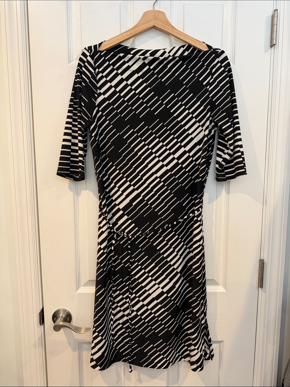 Black & White Diagonal Stripe Women’s Dress